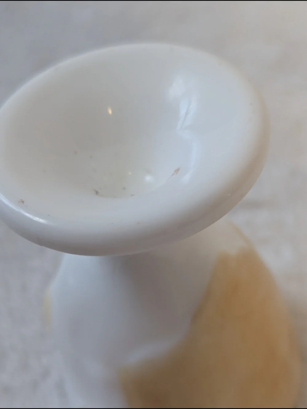 White Ceramic Face Egg Cup with Hand-Painted Details